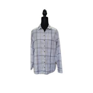 Jachs Girlfriend Womens S White Flannel Button Down With Pockets